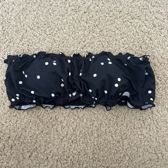 black and white polka dot strapless bikini top! - Picture 1 of 3